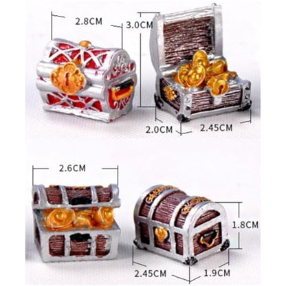 Pirate-Themed Mini Treasure Chest Aquarium Decor - Pearlescent Fish Tank Accessories for Small Aquariums, Goldfish Tank Decorations, Pool Tank Makeup, Fun Air Decor, 3Pcs Random Creative Aquascaping