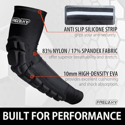 Frelaxy Elbow Pads, Padded Arm Sleeves for Volleyball and Football, 2 Pack - color: Black, size: X-Large