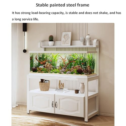 3-Tier Metal Fish Tank Stand, Adjustable Aquarium Storage Shelf, Versatile Reptile & Terrarium Table, Sturdy Home Office Organizer for Pets and Aquatic Decor