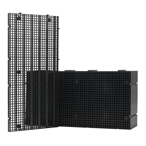 LINLAN 12 Pieces 5.9x11.8in (15X30cm) High-Density Aquarium Grid Plastic, Fish Tank Divider, Egg Crate for DIY Filtration and Bottom Protection in Aquascaping