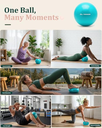 Trideer Exercise Ball for Physical Therapy, 9 Inch Pilates Ball - color: Turquoise (with pump, no guide)