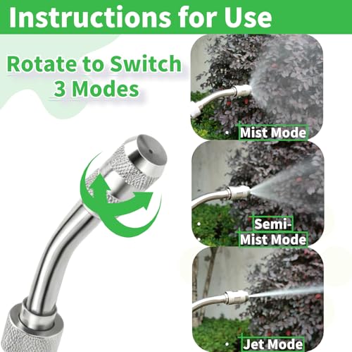 Universal Replacement Sprayer Wand, Stainless Steel with Shut Off Valve, Metal Finish, 1/4" & 3/8" Brass Fittings, Garden Spray Nozzle Set with Hose Clamps & Teflon Tape (29'' Sprayer Wand) - style: 29'' Sprayer Wand