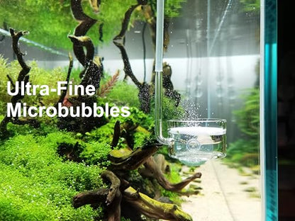 Pollen Glass CO2 Diffuser with U-Shape Connecting Tube for Aquarium Planted Tank (2" for 50-80 US gallons)