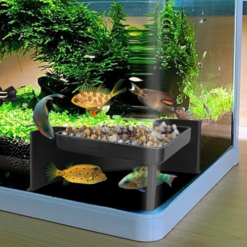 Underground Aquarium Cave with Viewing Window – 2-Hole Corner Fish Tank Hideout for Plecos, Cory Catfish, Kuhli Loach, Shrimp & Betta – Safe Decor for Bottom Dwellers – Sinkable & Non-Toxic - color: Two Hole Corner Cave Black Medium