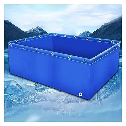 Aquarium Pool with Drain Valve,Aquaculture Water Tank Cistern Steel Frame Multifunction PVC Canvas Temporary Fish Pond，PVC Pool for Saltwater Fish Temporary Koi & Turtle Holding Tank with Dr - size: 1x2.3x1m