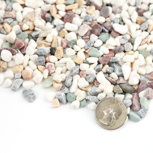 20lb 1/8-3/8inch Aquarium Gravel Fish Tank Gravel Small Rocks for Indoor Plants Decorative Rocks Pea Gravel for Plants Mixed Color Colorful Rocks for Vases Rocks for Crafts - size: 20lb, style: Mixed