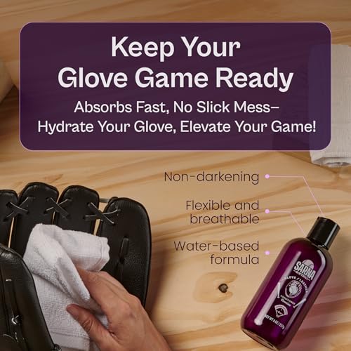 Glove Conditioner, Liquid, 8 Oz – Water-Based, Non-Darkening, No Sticky Residue – Glove Conditioner for Mitts, Baseball & Softball Gear Made in USA - size: 8oz Softball