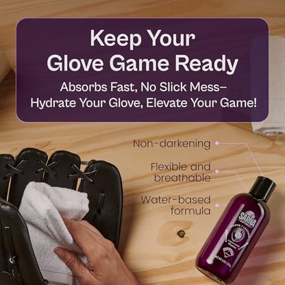 Glove Conditioner, Liquid, 8 Oz – Water-Based, Non-Darkening, No Sticky Residue – Glove Conditioner for Mitts, Baseball & Softball Gear Made in USA - size: 8oz Softball