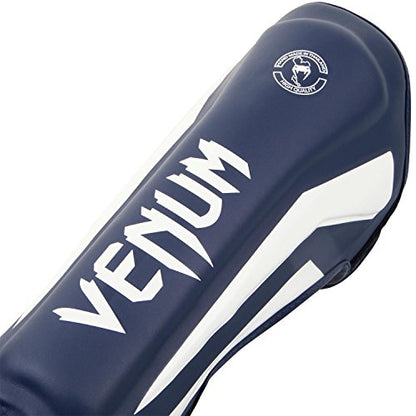 Venum Elite Standup Shin Guards - color: White/Navy Blue, size: Medium