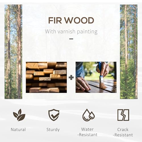 Aosom Outsunny 7.5' Wooden Arch Garden Bridge, Safety Rails for Backyard Ponds, Creeks, Streams, Natural - color: Natural Wood