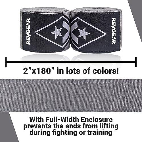 Revgear 180-Inch Elastic Hand Wraps, Granite Grey