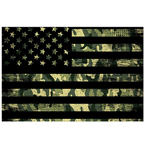 T&H Home Aquarium Decoration - 24.4" W x 12.4" H USA Flag Themed Pet Supplies - Camouflage Themed Stylish Fish Tank Background