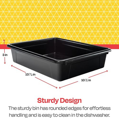 Storex Storage Tray, Letter Size, 10 x 13 x 3 Inches, Black (1 Tray only) - size: 13" x 10" x 3"