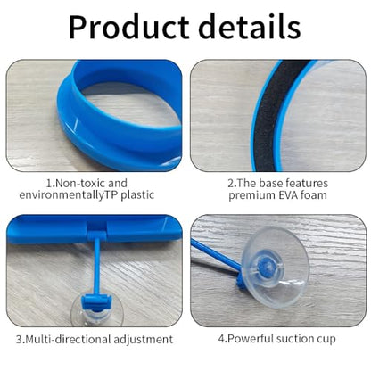 2Pcs Thicken Fish Feeding Rings Blue Mixed Shape Floating Food Feeder Circle with Suction Cup for Fishes Tank Aquarium Turtle Betta Goldfish Small Fish Feeding Accessories Duckweed Ring