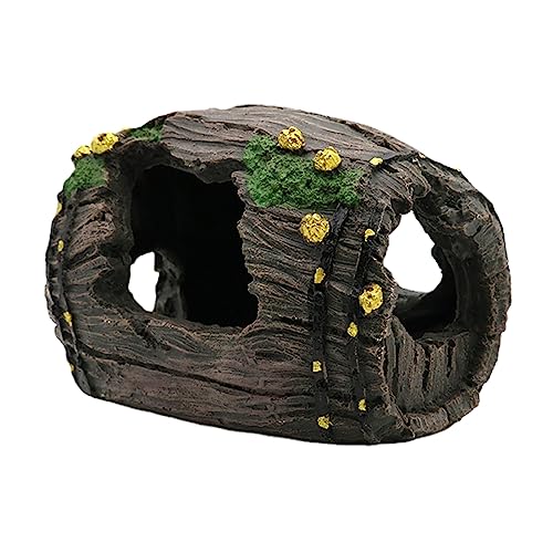 Aquariums BarrelHouse Underwater Decorations Fish Tanks Ornament Shelter Cave Hideaway House for Freshwater Saltwater - size: Small