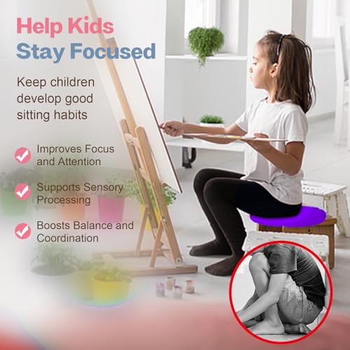 kisnbld Wobble Cushion, Balance Disc with Pump, Core & Posture Training - color: 2Purple