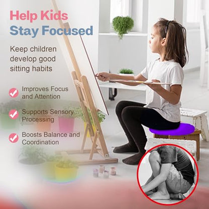 kisnbld Wobble Cushion, Balance Disc with Pump, Core & Posture Training - color: 2Purple