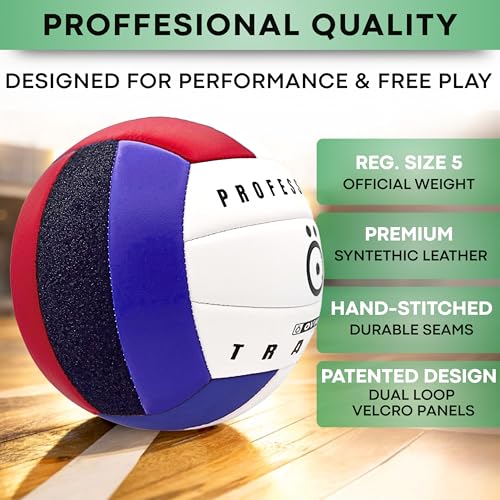 OVANTO Volleyball Training Equipment Kit | Adjustable Practice Hitting Rebounder, Ultra-Stretch Neoprene, Exclusive Elastic Cords, Premium Content - color: VT ULTRA