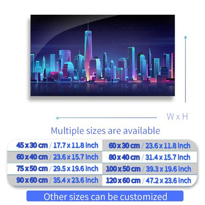 Aquarium Background Stickers - City Skyline Building Night - Fish Tank Reptile Terrarium Decor Poster (60 x 40 cm / (23.6 x 15.7 inches))