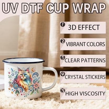 12 PCS UV DTF Cup Wrap Stickers, Folk Art Animal Rub on Transfers for Crafts, Permanent DIY Transfer Decals for 16oz Libbey Glass Cans, Mugs, Candles, Easy to Apply Art Stickers - style: Folk Art Animal
