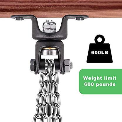 BeneLabel Heavy Bag Ceiling Mount with Spring & Chains 360° Rotation Punching Bag Ceiling Hanger with Bearings Boxing Bags Holder Hardware with 2 Wood Screws and 2 Expansion Screws - color: Hanger with Silver Chain (800 LBs Capacity)