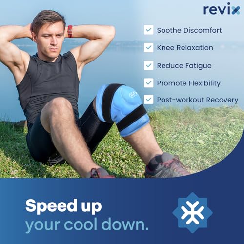 REVIX 20" XXXL Knee Ice Pack Wrap Around Entire Knee, Extra Large Ice Pack - style: Blue-1 Pack
