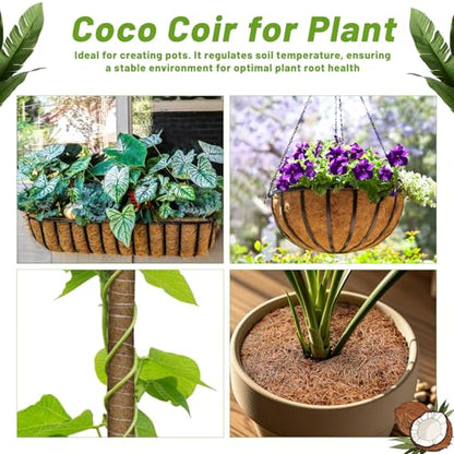 Coco Liner Roll, 16 x 120 Inch Coconut Fiber Liners for Planters, Natural Coco Coir Mats Sheet for Flower Basket, Garden Decoration, Reptile Carpet, Animal Pet Pad, Window Box, DIY Moss Pole - size: 16x120 Inch