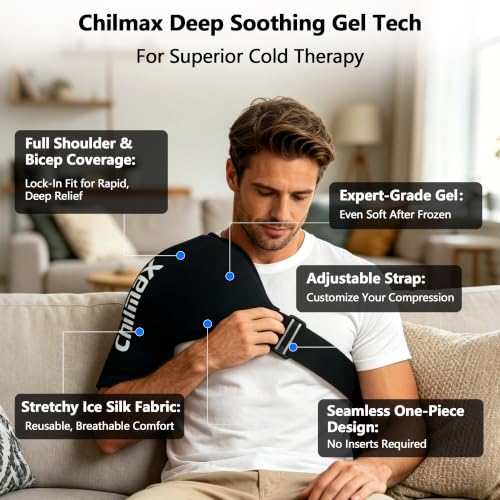 Shoulder Ice Pack Wrap for Rotator Cuff Cold Therapy Brace 2Pack - color: 2 Pcs Large-black