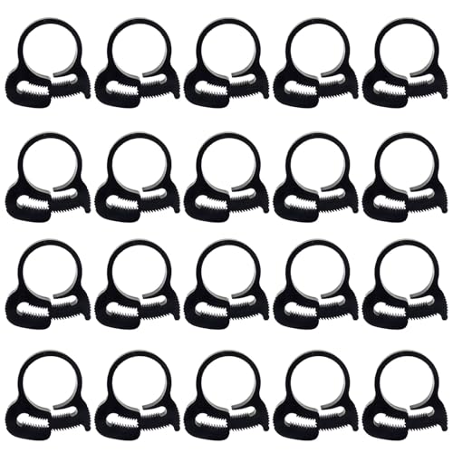 Murtenze 20 Pack Double Gripping Nylon Hose Clamps, Adjustable Plastic Snap Grip Hose Clamps for Connecting Fastening Pipes (18.8-20.6mm (3/4inch)) - size: 18.8-20.6mm (3/4inch)-20Pcs