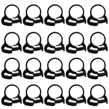 Murtenze 20 Pack Double Gripping Nylon Hose Clamps, Adjustable Plastic Snap Grip Hose Clamps for Connecting Fastening Pipes (18.8-20.6mm (3/4inch)) - size: 18.8-20.6mm (3/4inch)-20Pcs