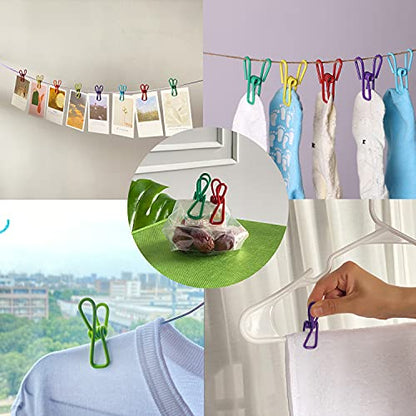 Mr. Pen- PVC-Coated Utility Clips, 2 Inch, 18 Pack, Colorful, PVC-Coated Steel Chip Bag Clips for Sealing Food, Paper Holder, Clothesline Clip for Laundry Hanging, Kitchen Bags, Clothes Pins