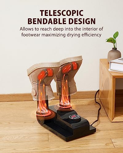 FORLIM Shoe & Boot Dryer for Work Boots, 3 Temp Modes, 24H Delay, Black - color: Smart Black