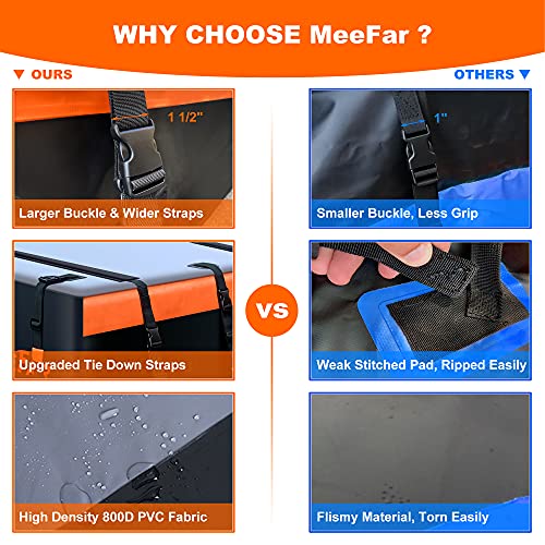 Car Roof Bag Rooftop Cargo Carrier Bag Waterproof 21 Cubic Feet roof Cargo | Soft Shell Luggage rack bag for All Vehicle with/Without Rack,Includes Anti-Slip Mat,10 Reinforced Straps,6 Door Hooks,Lock - size: 21 Cubic Feet