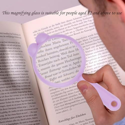 Rongon Magnifying Glass 4Pcs Handheld Shatterproof 4X Reading Magnifier 60mm Magnify Glasses Lens for Reading Exploration Party Favors - color: 4 Colours