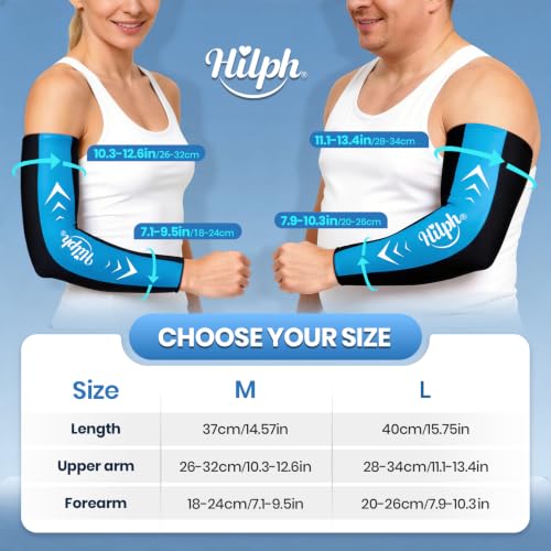 Hilph Full Arm Elbow Ice Pack Sleeve for Pitchers, Extended-Length Design - size: Medium