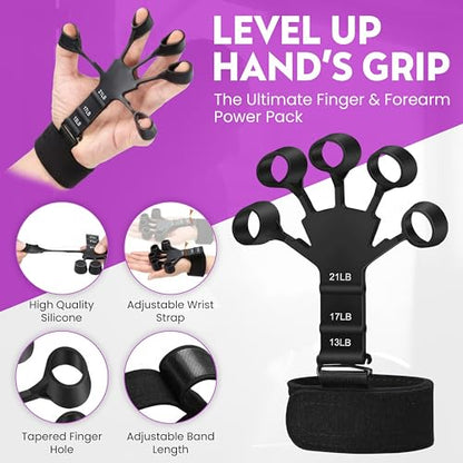 Hand Gripper Strengthener, Adjustable Resistance 22-220Lbs (10-100kg) Forearm Exerciser, Grip Strength Trainer for Muscle Building & Injury Recovery, Aerobic Hands