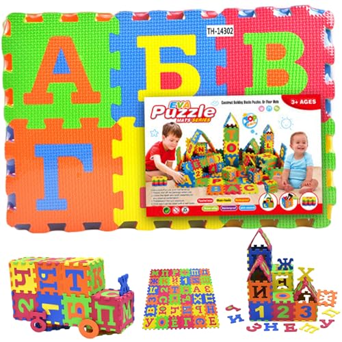 36 Tiles Puzzle Carpet, 31x31 EVA Foam Baby Mat for Floor Interlocking Russian Alphabet Foam Puzzles Mat for Play & Exercise Play Carpet for Babies and Toddlers Style1. - color: Assorted Color
