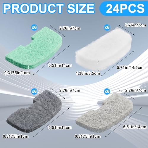 26 Pcs Canister Filter Maintenance Kit Compatible with Fluval 106/107/206/207, Water Polishing Pad, Ammonia/Phosphate/Nitrite Remover Pads, Silicone Lube