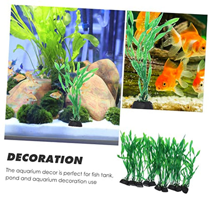DECHOUS 10Pcs Artificial Aquarium Plants Realistic Fish Tank Decoration Durable Desktop Aquarium Accessory for Fish Tanks Ponds and Aquatic Landscapes