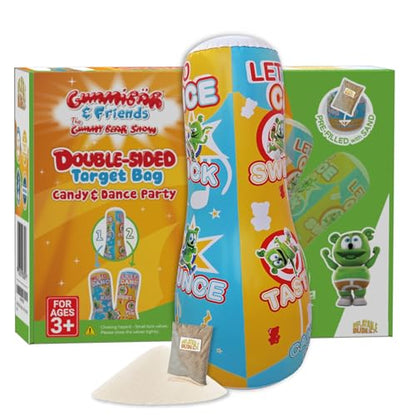 INFLATABLE DUDES Kids Punching Bag- Bop Bag | Sand-Base - color: Gummibar | Pre-filled with Sand, size: 47"