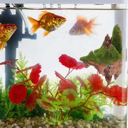 Yardwe 2Pcs Floating Aquarium Decoration Set with Suction Cup Resin Moss Rockery for Fish Tank Landscaping Suspended Underwater Scenic Ornaments for Stress-Free Aquatic Habitat