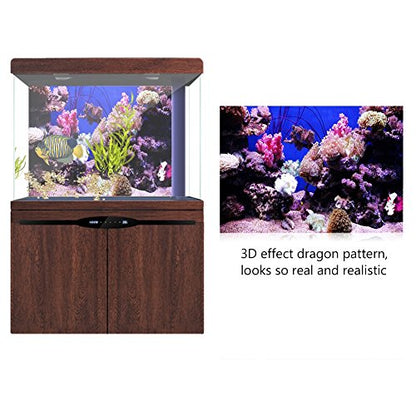 Huhushop Aquarium Background,HD Ocean Seabed Coral Wallpaper 3D Effect, Adhesive Underwater World Backdrop Wall Decoration for Fish Tank(61x41cm)