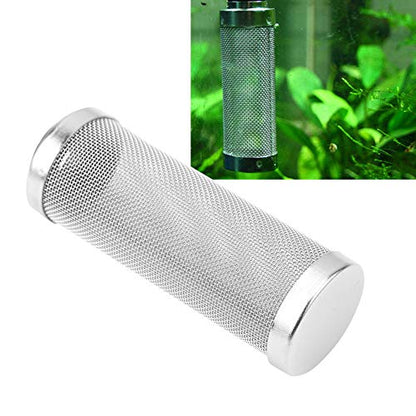 Aquarium Filter Guard, Stainless Steel Fish Shrimp Mesh Net Filter Case Cover Guard Stainless Steel Shrimp Cylinder Cover for Fish Tank Accessories(L 6mm)