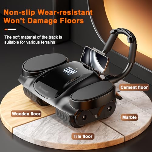 Ab Roller Wheel with Elbow Support - Abdominal Rebound Roller with LCD Large Screen Display