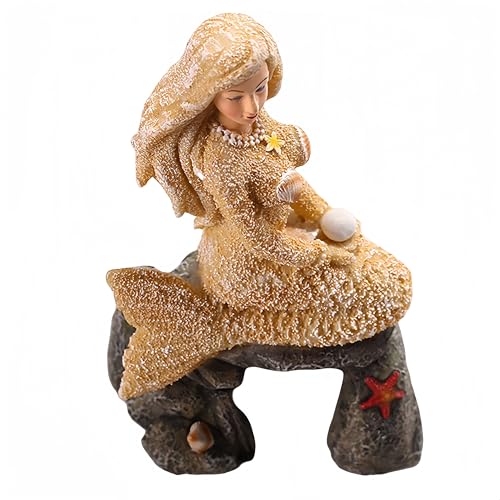 Fish Tanks Decorations, Mermaid Statue ，Mermaid Garden, Fish Tank Decorations, Handicraft Decorations, Mermaid Decorations (Stone Mermaid) - color: Stone Mermaid