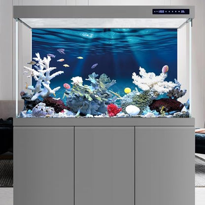 AWERT 36x24 inches Ocean Floor Aquarium Background Undersea Theme Aquarium Background Underwater Fish Tank Background - size: 36x24in/90x60cm