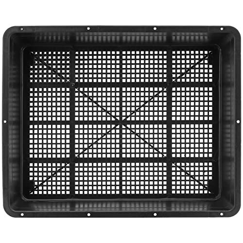 KEILEOHO 12 Pack Plastic Mesh Trays, Black Seed Sprouting Trays, Mesh Bottom Microgreens Growing Tray, Nursery Tray for Plant Seed Germination Propagation Growing, Wheat Grass Sprouting, 15 x 12 Inch