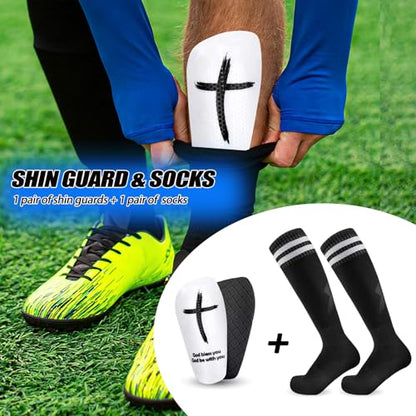 TOMIYO Soccer Shin Guards with Socks Kids 10-12 Calf Protective Equipment - color: White, size: Medium