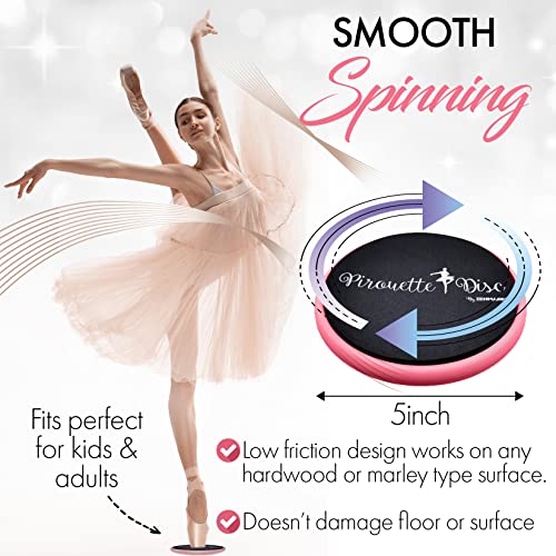 Ballet Pirouette Disc for Dancers and Turn Technique Training | Portable Training Disc to Improve Pirouettes, Releve, Balance and Control for Dance, Gymnastics and Ice Skating - color: Pink