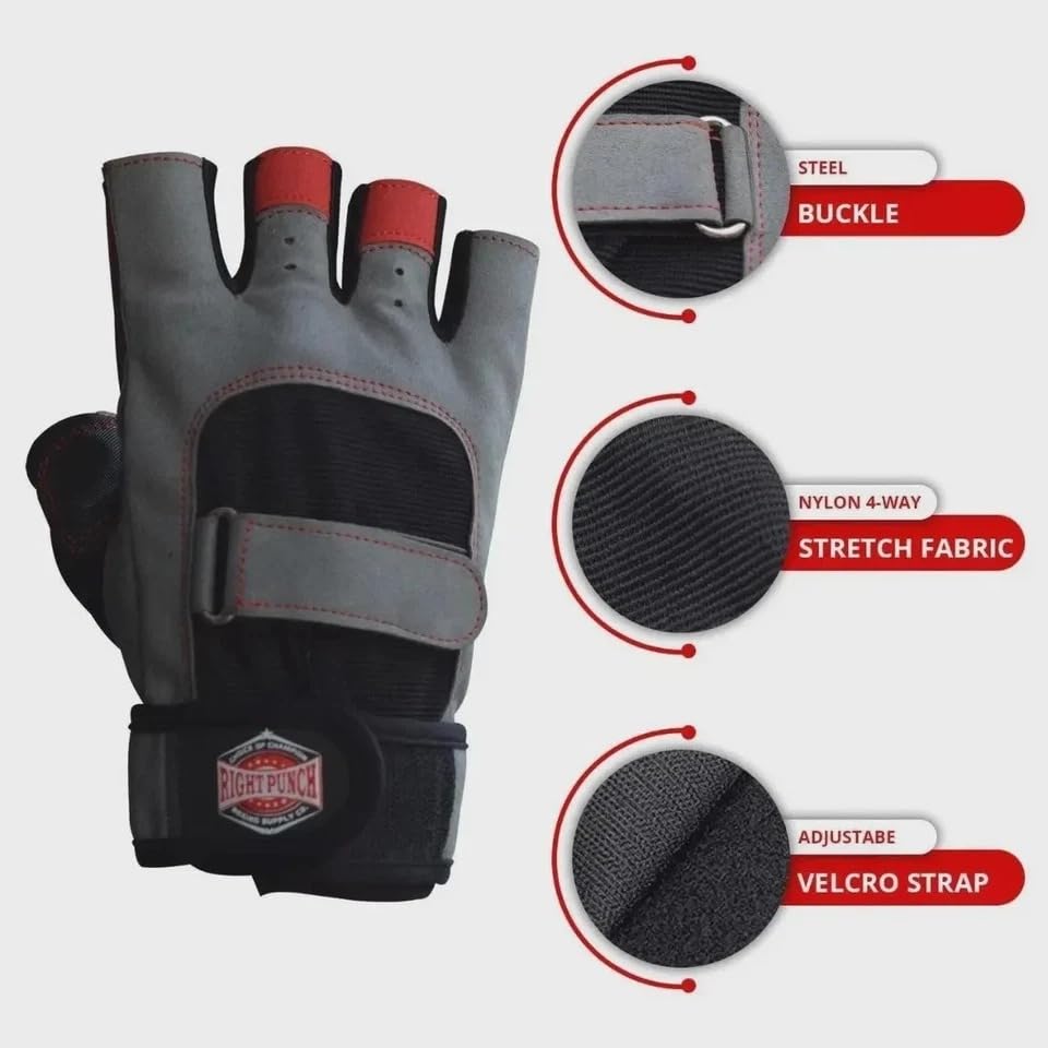 Karate Taekwondo Martial Arts Sparring Gloves, Half Finger, for Kickboxing and Punch Bag Training MMA - size: Large